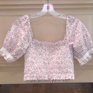 Ellsworth summery floral ruched mid riff top